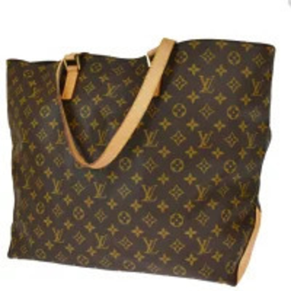 Louis Vuitton Cabas Alto Tote Bag Monogram Leather Shoulder Bag Brown